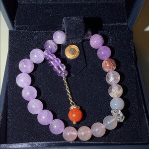 Elegant Purple and Red Beaded Bracelet